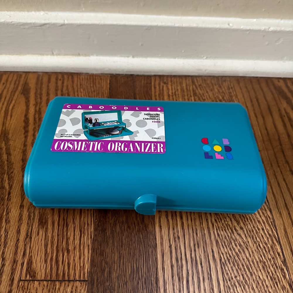 Caboodles Blue Cosmetic Organizer with Colorful Logo